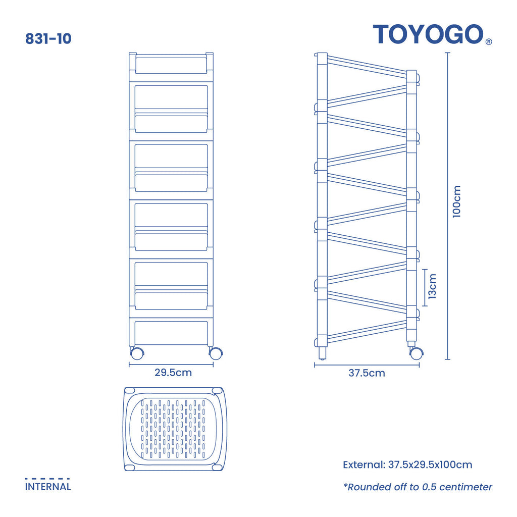 10 TIER SHOE RACK W WHL (831-10)