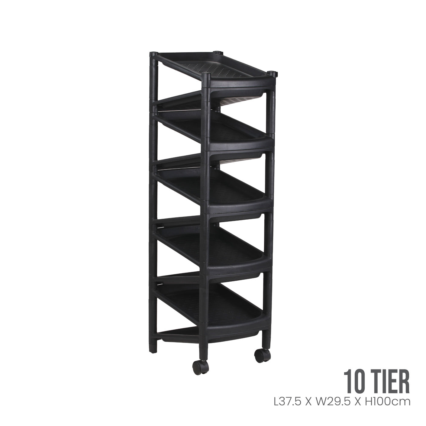 10 TIER SHOE RACK W WHL (831-10)