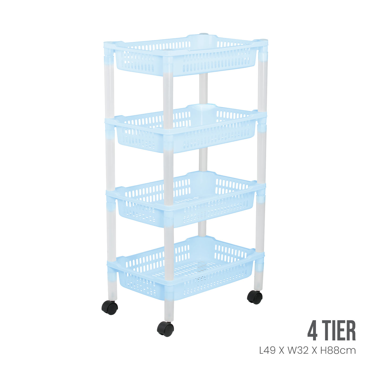 4 TIER BASKET TROLLEY (884-4)