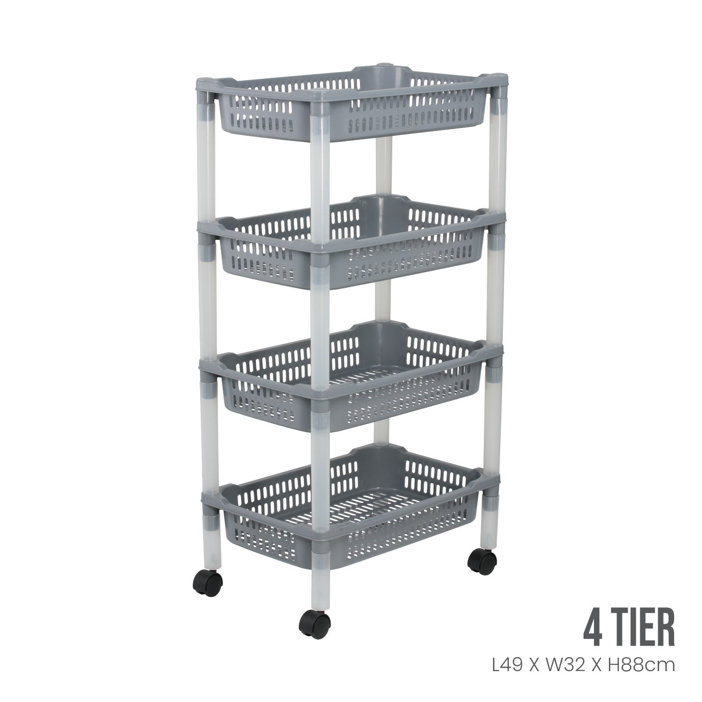 4 TIER BASKET TROLLEY (884-4)