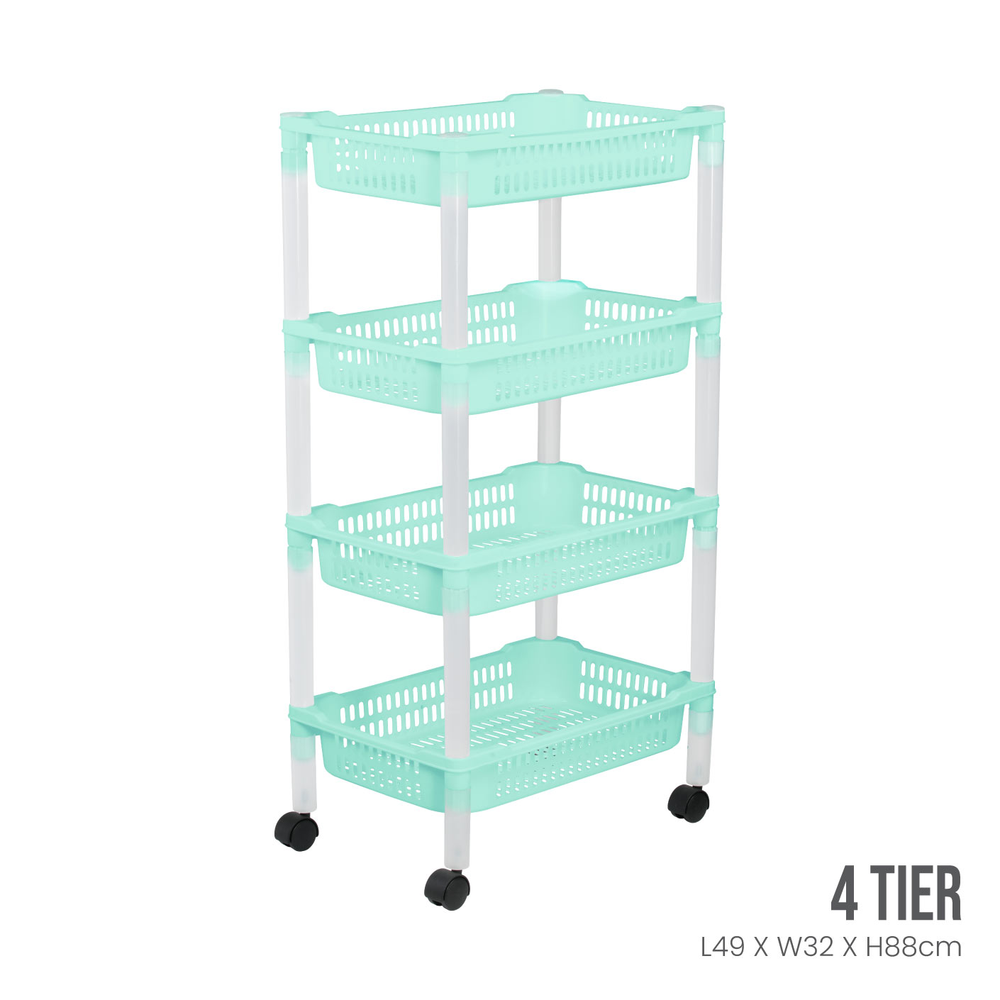 4 TIER BASKET TROLLEY (884-4)