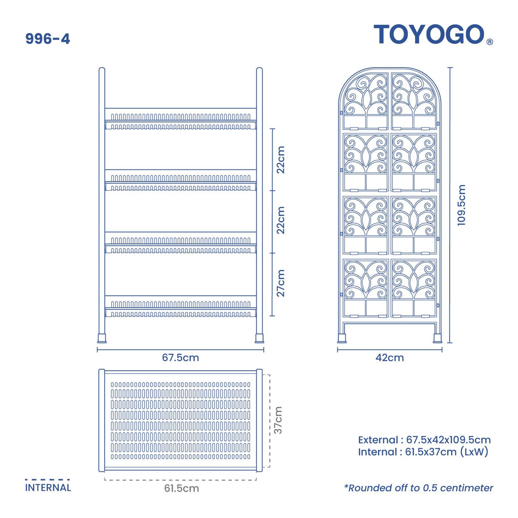 4 TIER HAZER KITCHEN RACK (996-4)