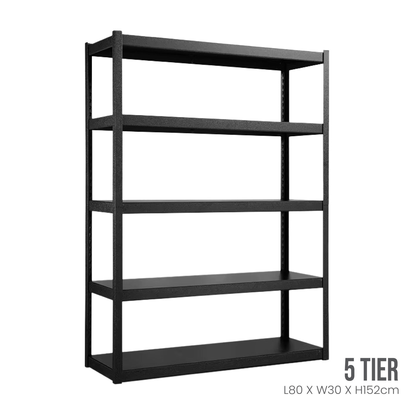 5 TIER DIY BOLTLESS RACK BLACK 80X30X147CM (HFH6722)
